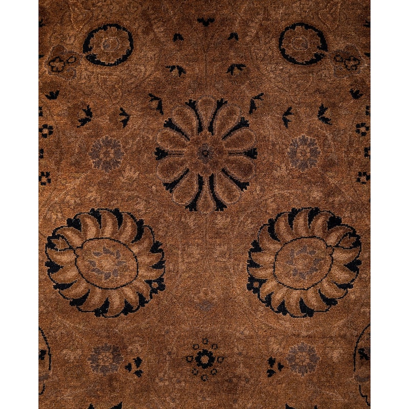Overdyed One-of-a-Kind Hand-Knotted Runner Rug - Brown - 3' 2" x 16' 7"