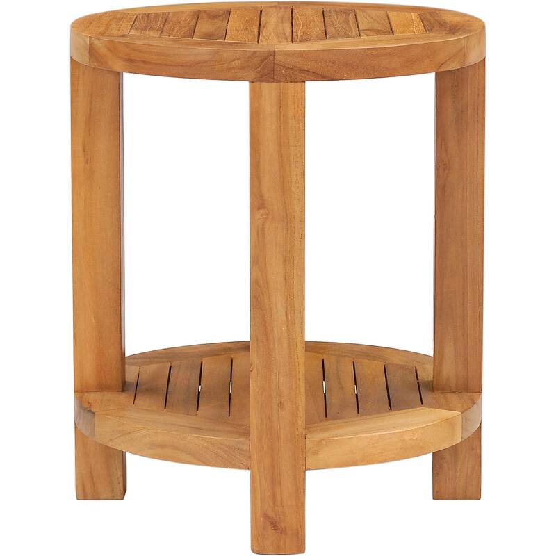 Teak Wood Tundra Round Patio Side Table - 16x18.25