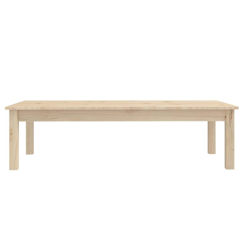 vidaXL Coffee Table Brown Solid pine wood 43.3 in x 19.7 in x 11.8 in - 19.7 in x 43.3 in x 11.8 in