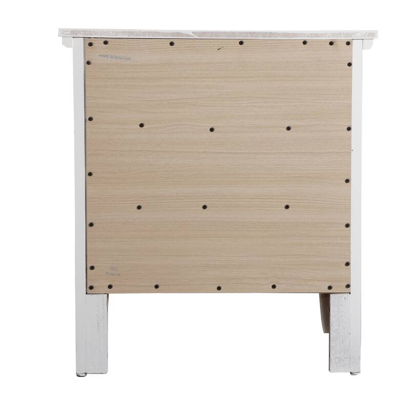 Modern 24-in Metal Knob Wood Nightstand with Three-Drawer