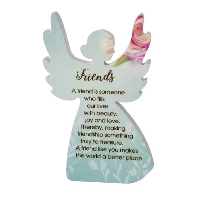 Angel Shape With Text-Friends Plaque