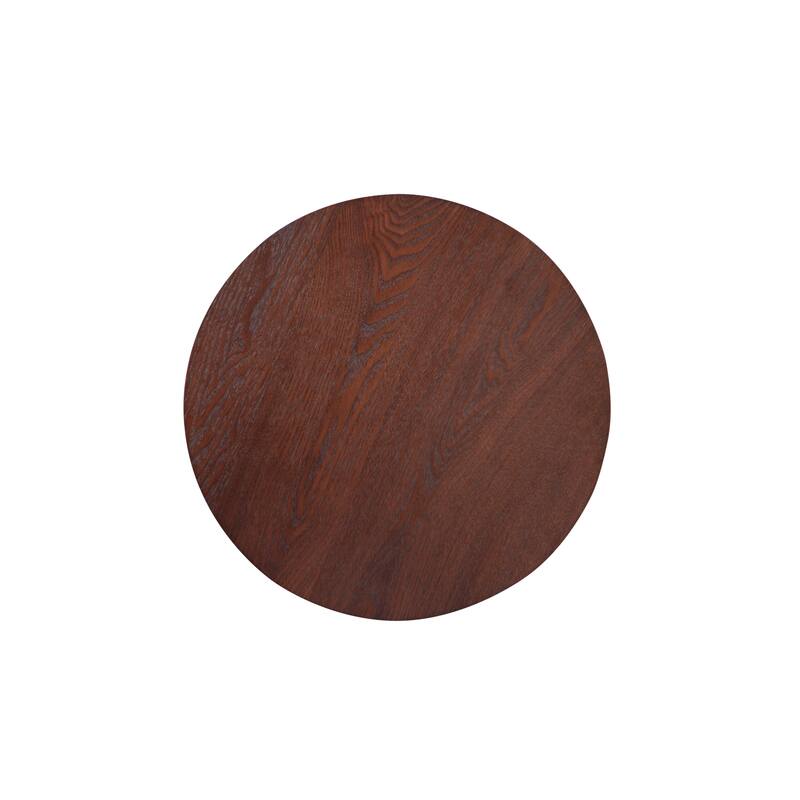 HomeRoots 22" Brown Wood Round Pedestal End Table - 16.93 in. x 22.05 in. x 16.93 in.