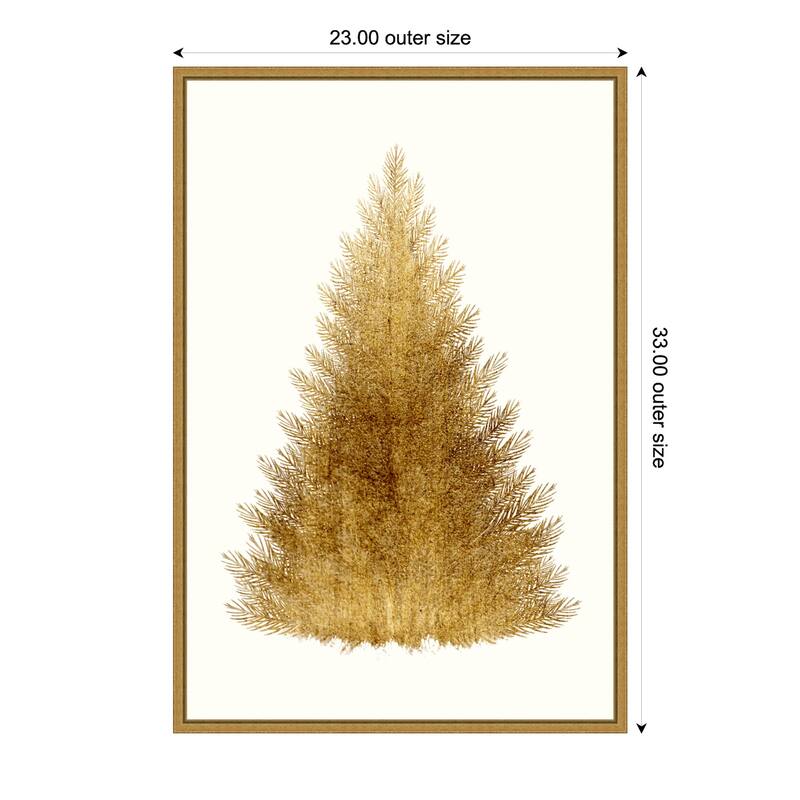 Tan Christmas Tree by Kubistika Framed Canvas Wall Art Print - 23 x 33 in