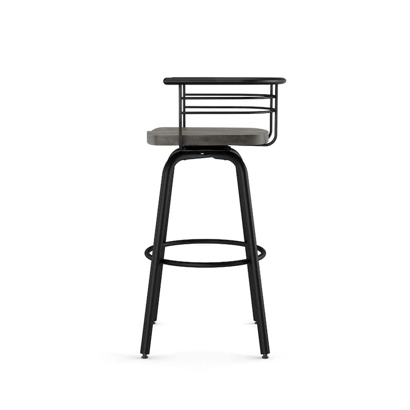 Amisco Brisk Swivel Counter Stool with Distressed Wood Seat