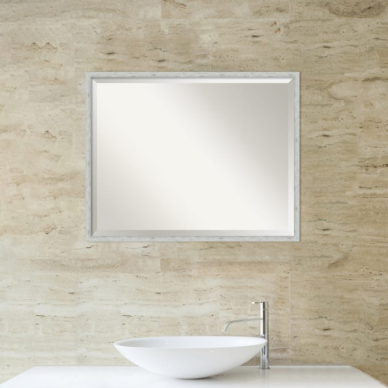 Imprint Beveled Wood Framed Bathroom Vanity Wall Mirror