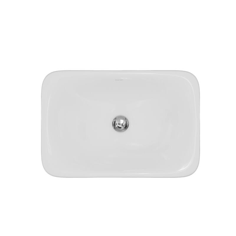 Karran Valera 21" Top Mount Vitreous China Bathroom Sink in White