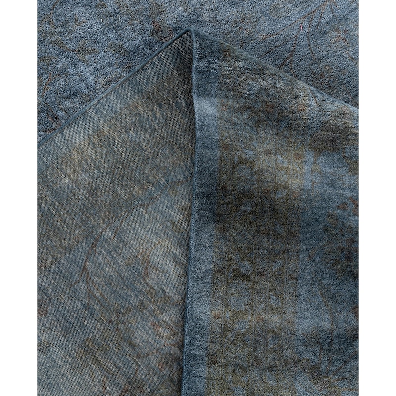 Overdyed One-of-a-Kind Hand-Knotted Area Rug - Gray - 12' 3" x 15' 8"