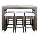 preview thumbnail 25 of 46, SAFAVIEH Horus 59-Inch Glass 7-Piece Outdoor Dining Set, Coastal
