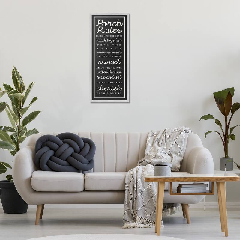 Stupell Porch Rules on Black Framed Giclee Art Design By Lil' Rue