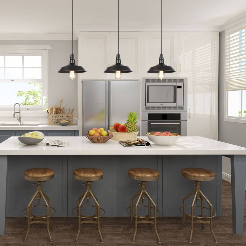 The Gray Barn Industrial 1-Light Kitchen Island Pendant Hanging Lights