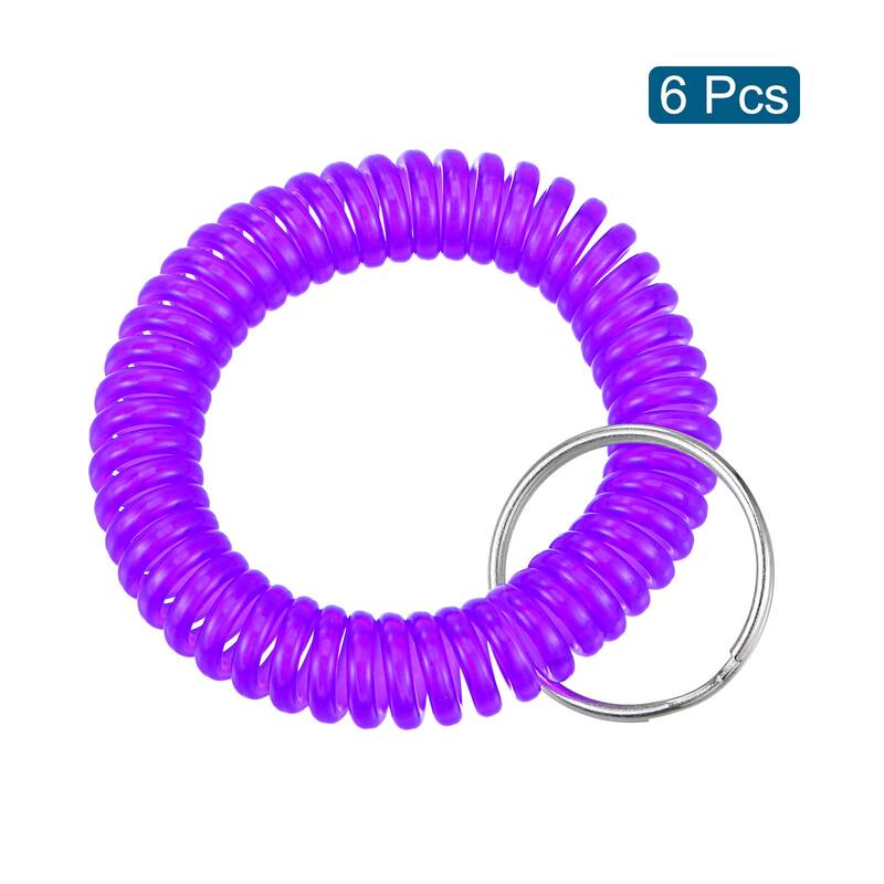 Spiral Keychain, Wrist Coil Keyring Wristband Stretchable Key Holder