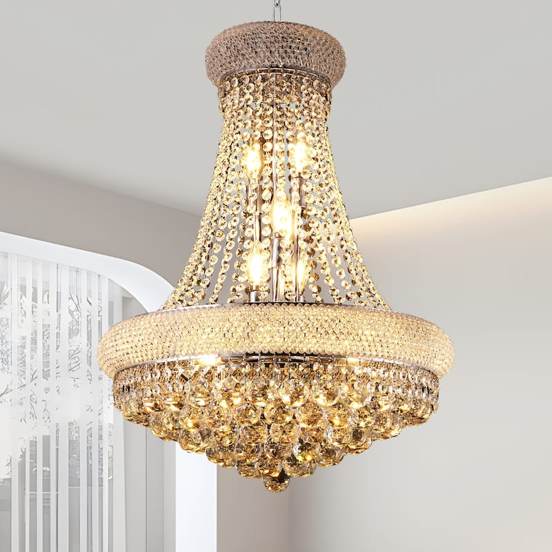 22-Inch Crystal Chandelier Lighting for Dining Room Modern Interior Luxury K9 Bedroom Crystal Chandelier Ceiling Light