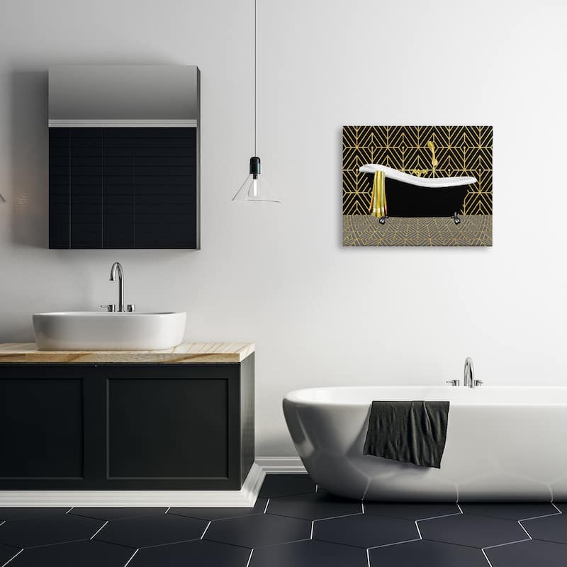 Stupell Deco Patterned Bathtub Canvas Wall Art Design By Conrad Knutsen