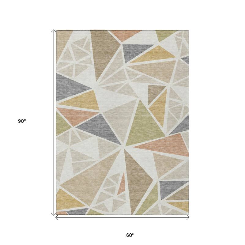HomeRoots Geometric Transitional Rectangle Outdoor Rug