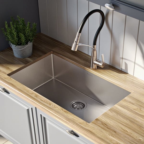 Kraus Standart Pro Stainless Steel 28 Inch Undermount Kitchen Sink Overstock 20678360