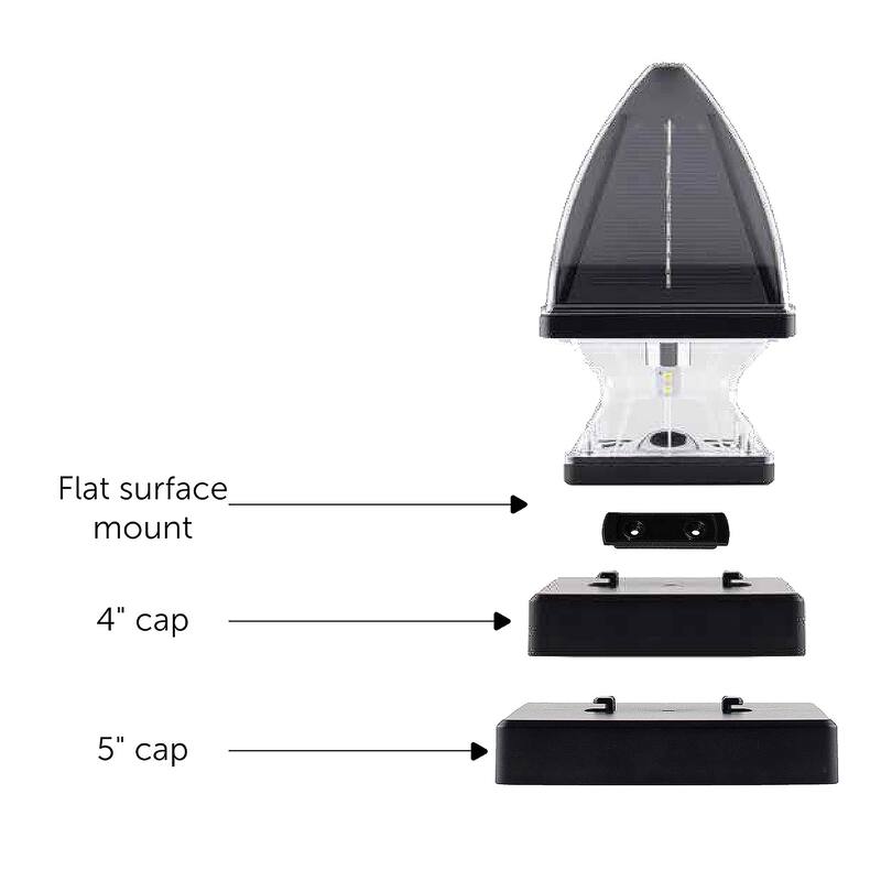 Gothic Solar LED Deck Post Cap Light with 2 Color Options (2-Pack)-DISCONTINUED