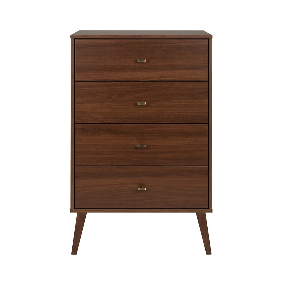 Prepac Milo Mid-Century Modern 4 Drawer Chest of Drawers, Contemporary Bedroom Furniture, Small Dresser for Bedroom