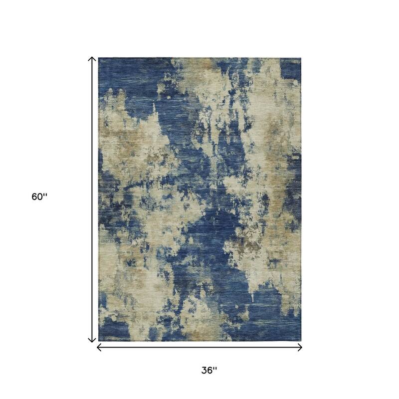 HomeRoots Abstract Transitional Rectangle Outdoor Rug