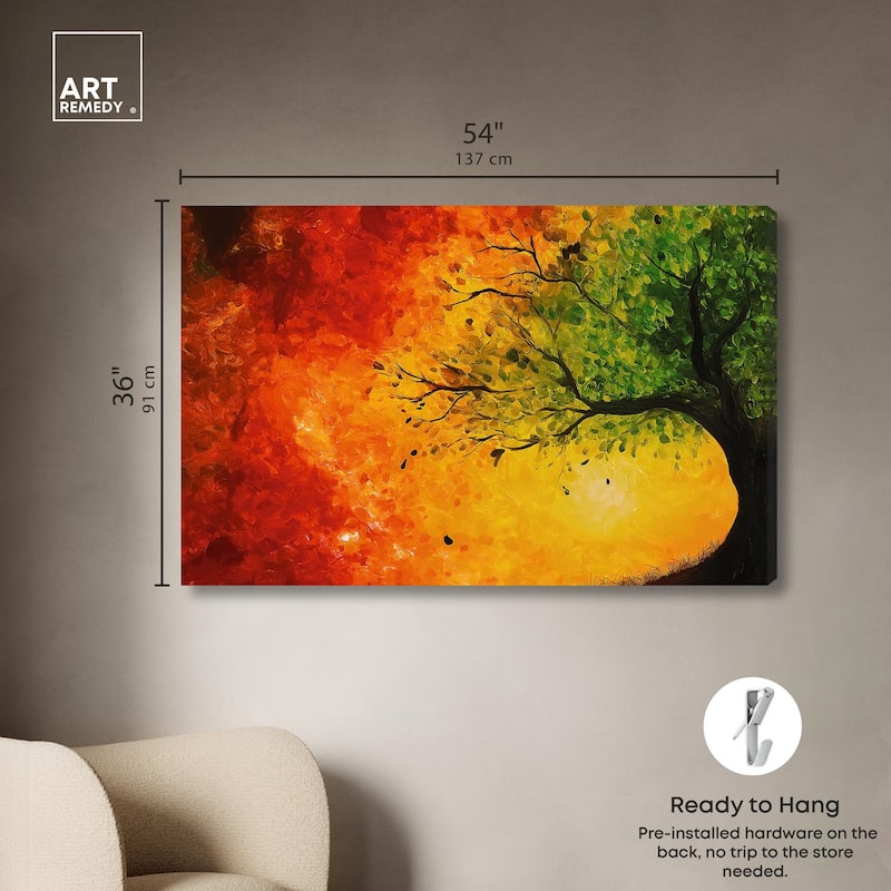 Fire and Ice Tree I Canvas by Art Remedy, Gallery Wrapped