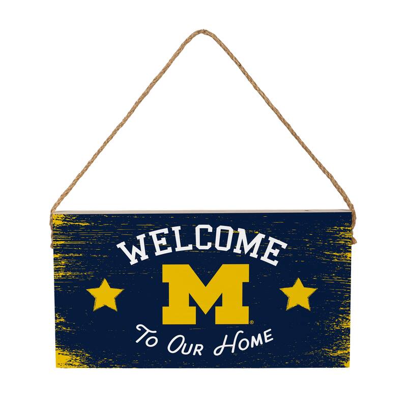 University Of Michigan Wooden Door Decor Wall Sign - Multi-Color