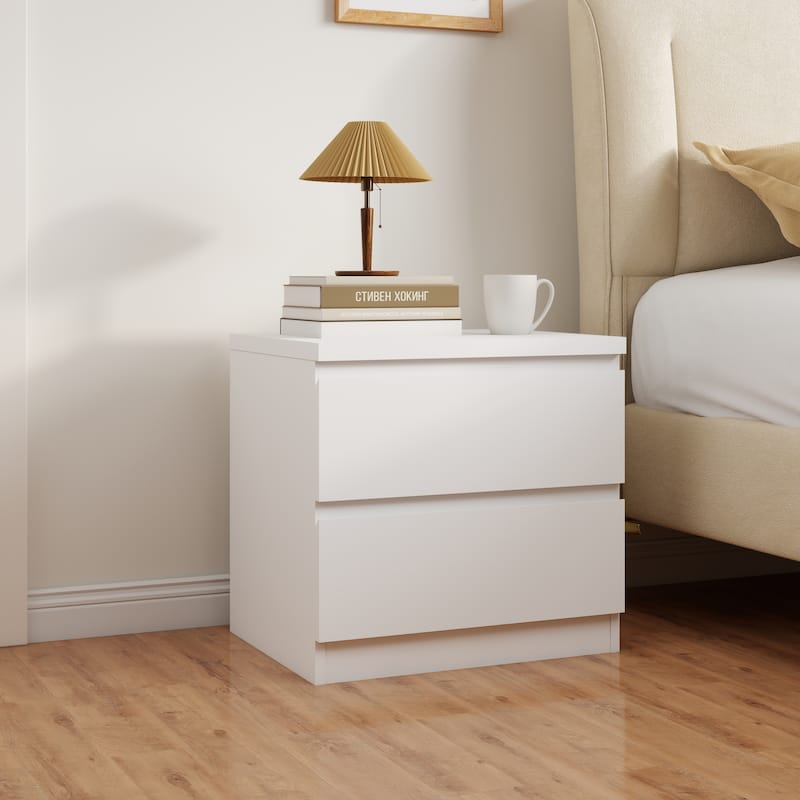 19.7"Nightstand with 2 Drawers, Beside Table with Drawers Handle Free Design,Thickened Top Plate, for Bedroom,Living Room