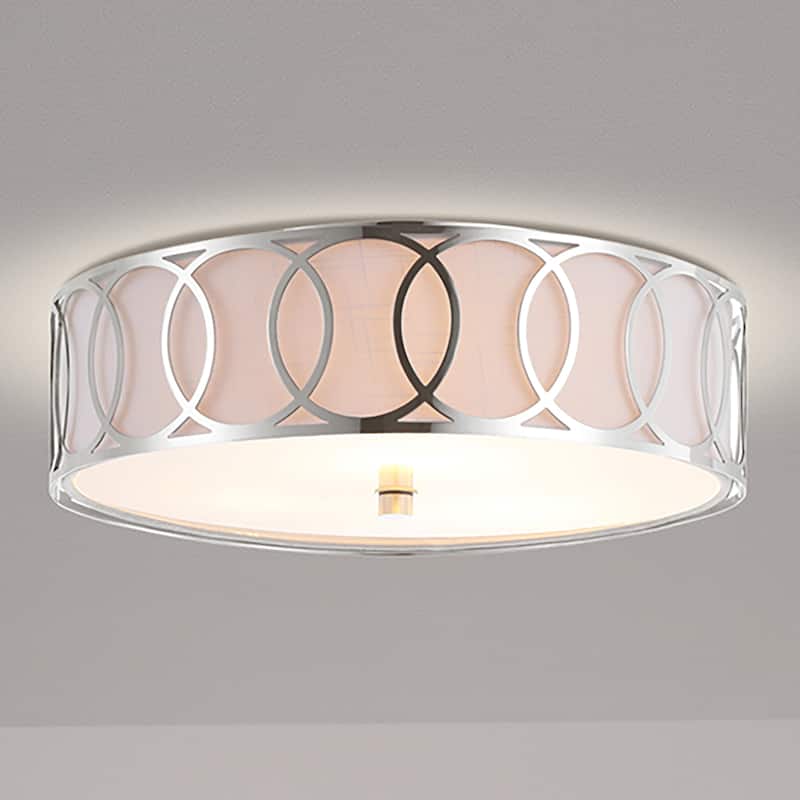 Elizabeth Metal LED Flush Mount, by JONATHAN Y - 3-Light - Chrome