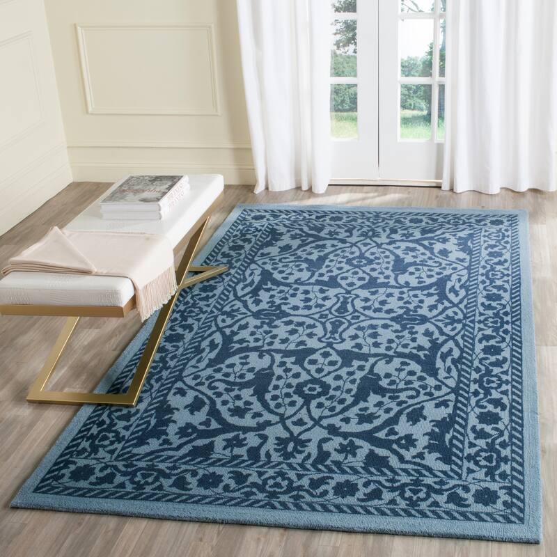 SAFAVIEH Handmade Restoration Vintage Boho Shianne Oriental Wool Rug - 3' x 5' - Blue/Dark Blue