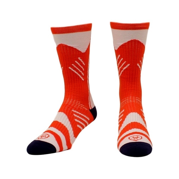 Ariat Socks Mens Mid Calf Performance Athletic L Red White - Overstock ...