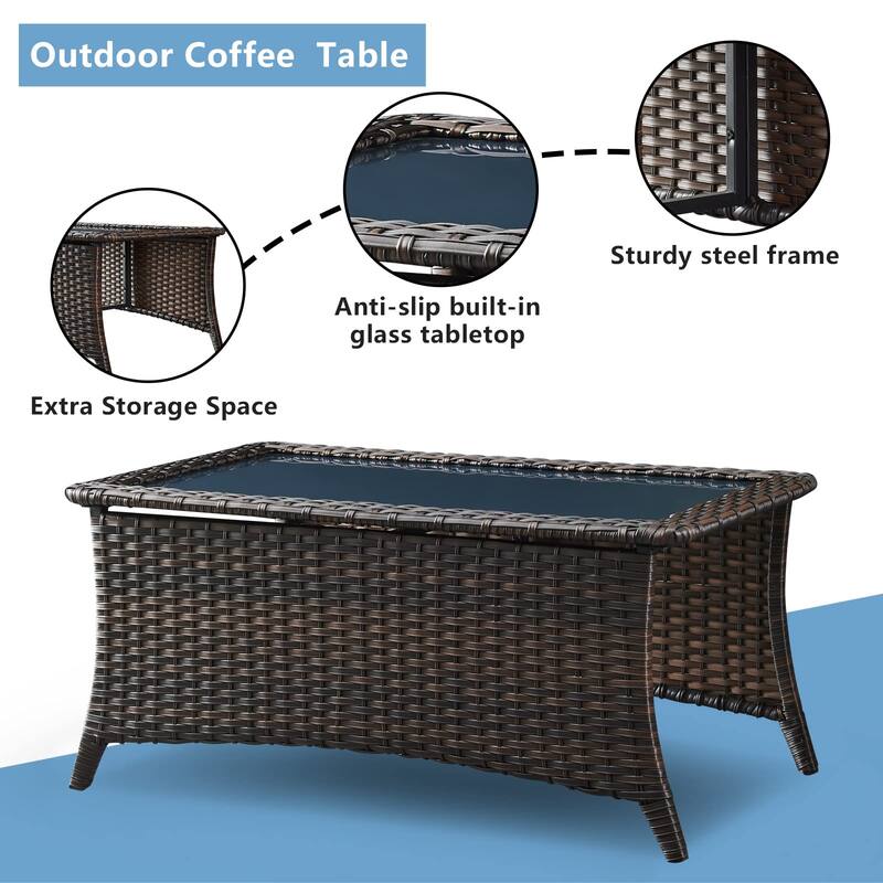 Pocassy 4 Piece Patio Conversation Set