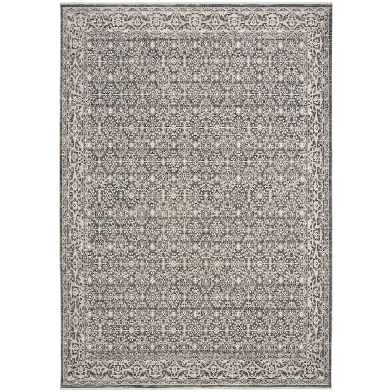 Nourison Shadows Indoor only Persian Vintage Area Rug - 3' 11" x 5' 11" - Charcoal/Ivory - Rectangle