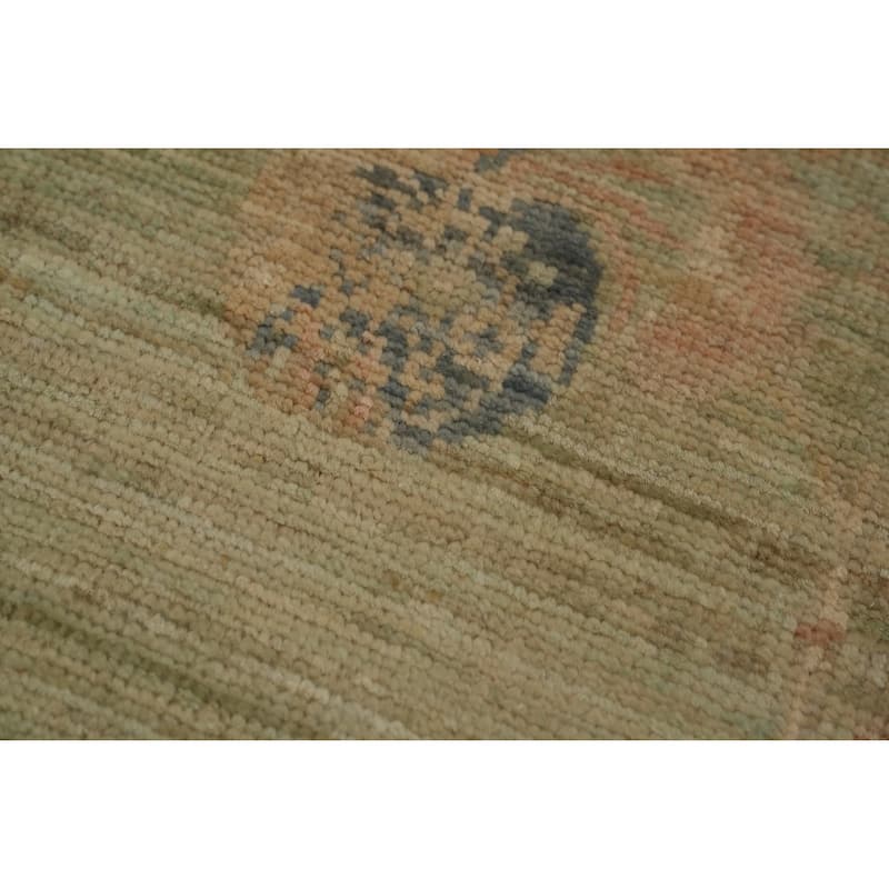 Hand Knotted Oriental 100% Wool Carpet Traditional Floral Green Ziegler Runner Rug - 10' 1'' X 3' 1''