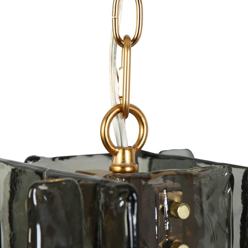 Kasy Modern 1-Light Textured Glass Pendant Light Art Deco Kitchen Island Light