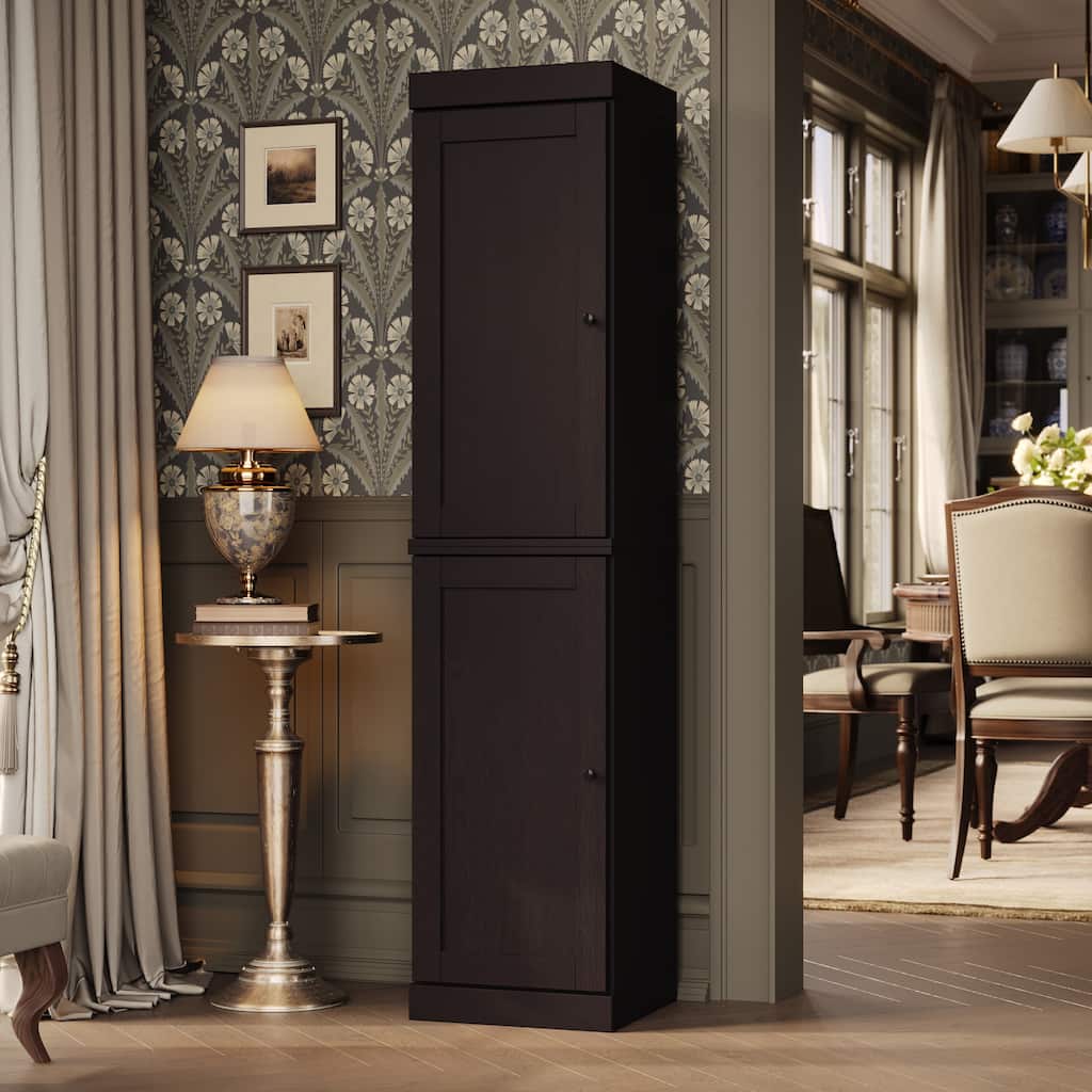 Palace Imports Premium 100% Solid European Oak Hardwood Modular Dining Room Cabinet with Shaker Doors - 16" Wide, 71.5" Tall