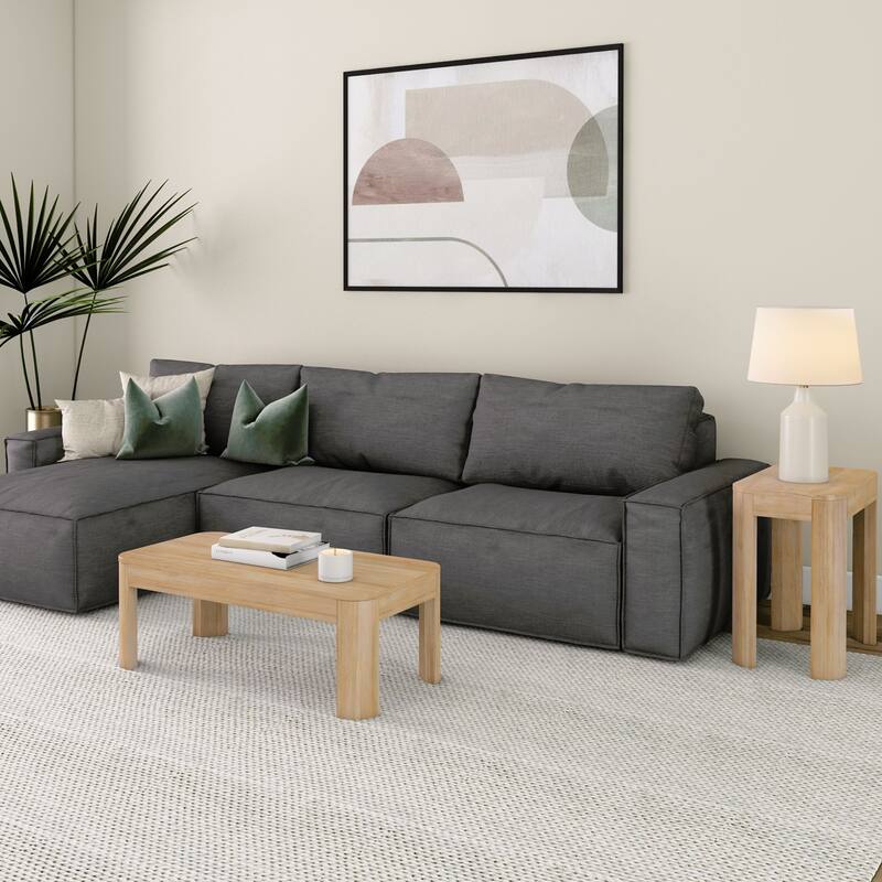 Plank and Beam Contour Rectangular Coffee Table - 40"