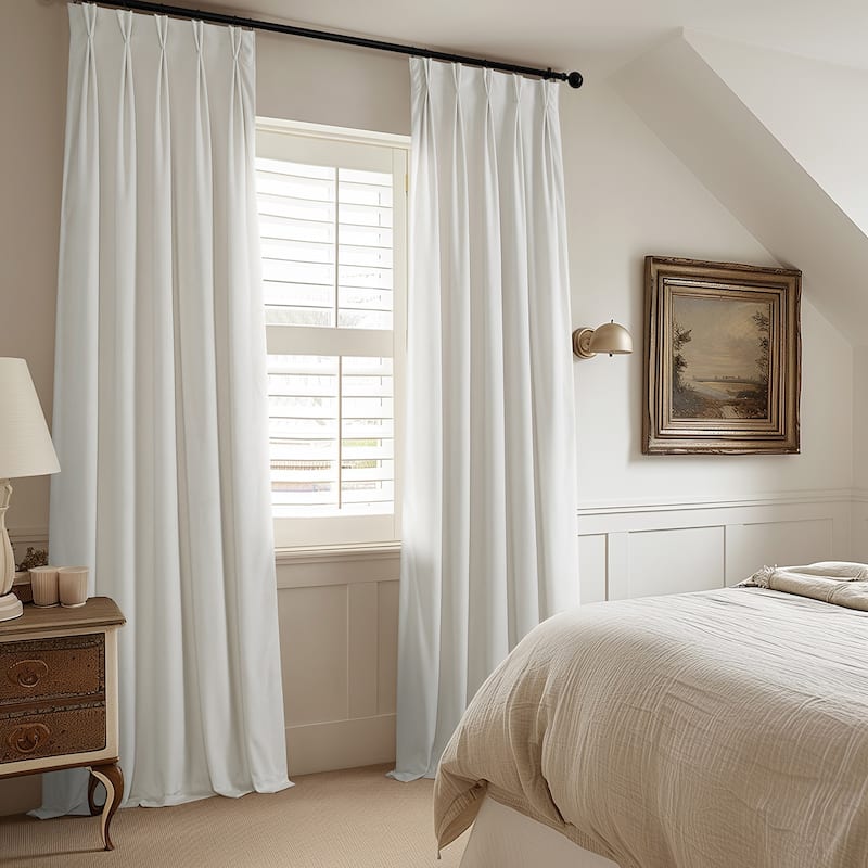 Exclusive Fabrics French Pleat Heritage Plush Velvet Room Darkening Curtains For Bedroom & Living Room Curtains (1 Panel)
