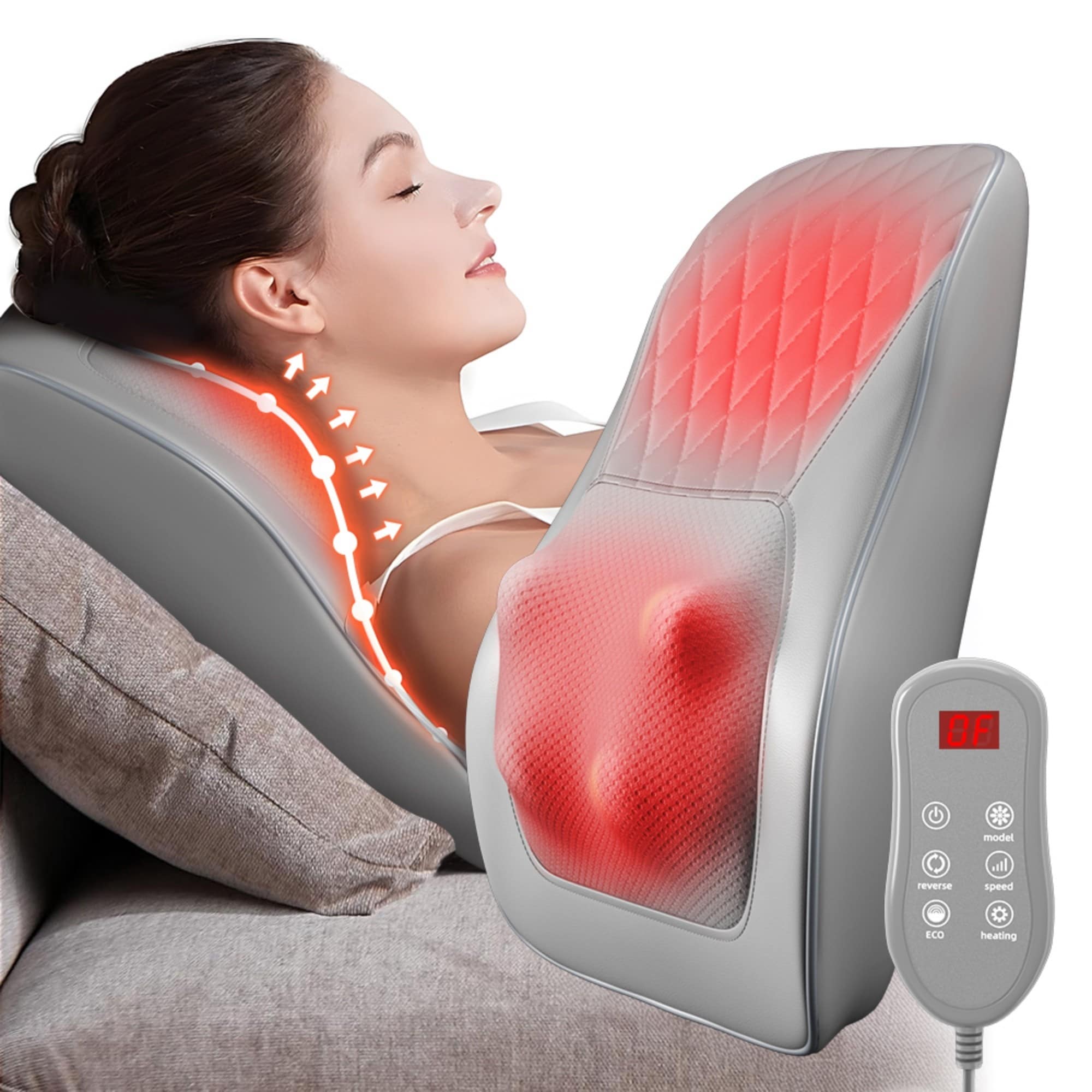 Full body massage pillow with 3 massage modes and remote control