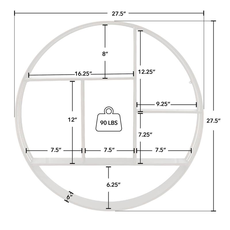 FirsTime & Co. Brody Industrial Circular 27.5-in. Metal Shelf