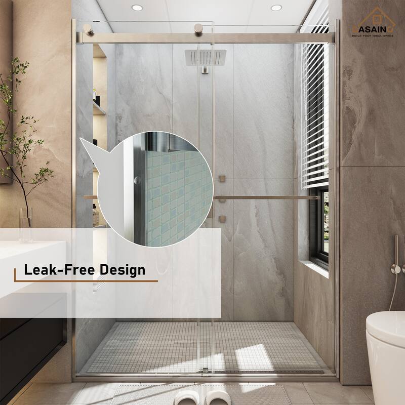 CASAINC 48"*76" Frameless Double Sliding Shower Door