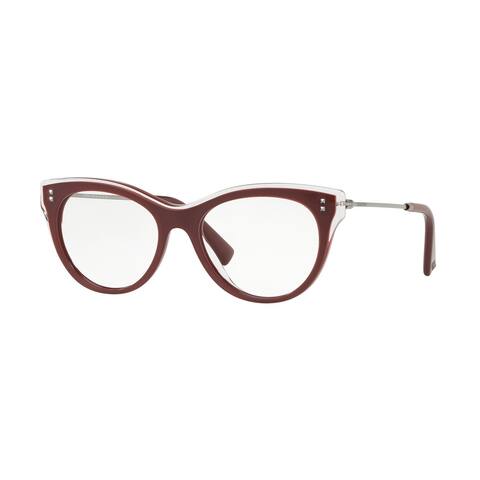Valentino VA3023 5090 52 Trasparent/gurgundy/trasparent Womens Oval Eyeglasses