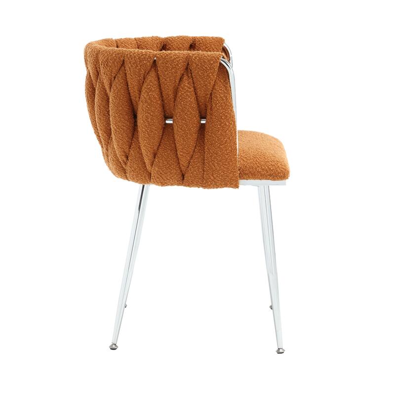 Leisure Velvet Dining Chairs With Metal Feet 2PC/SET