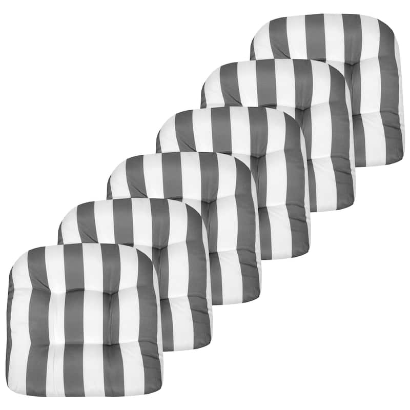 Havana Striped Tufted Patio Seat Cushion Sets