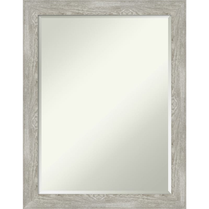 Petite Bevel Bathroom Wall Mirror - Dove Greywash Narrow Frame - Dove Greywash Narrow - 22 x 28 in