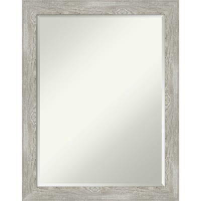 Petite Bevel Bathroom Wall Mirror - Dove Greywash Narrow Frame - Dove Greywash Narrow - 22 x 28 in