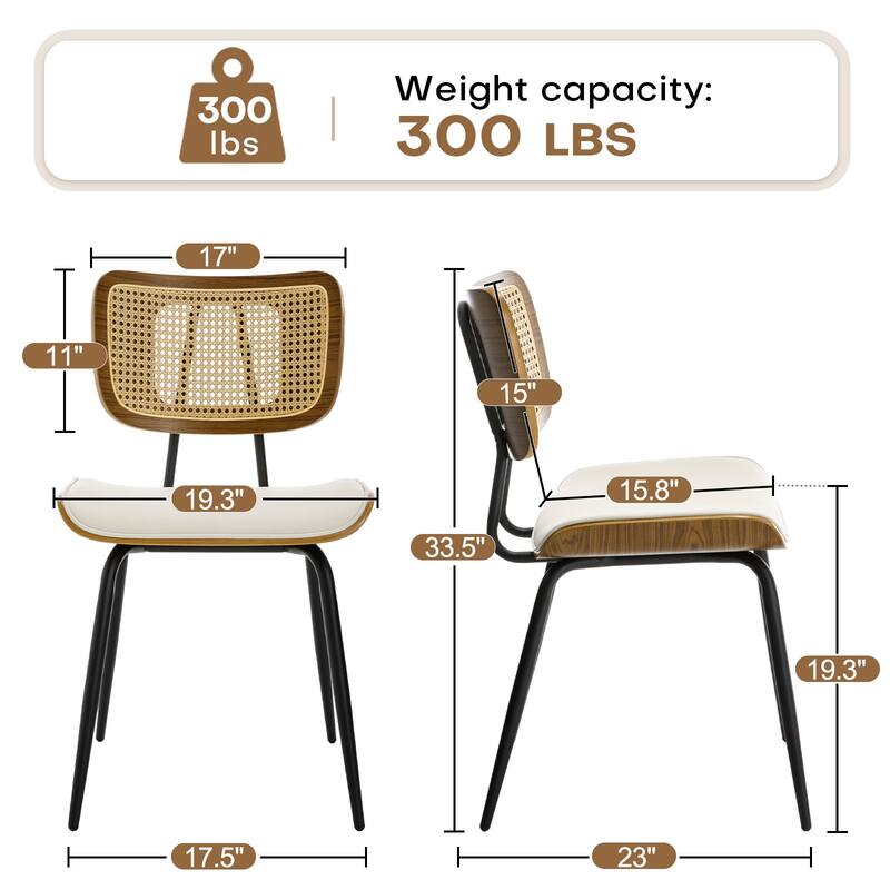 Faux Leather Upholstered Dining Chairs Set of 2/4 - 33.5"H x 19.3"W x 23"D