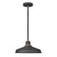 preview thumbnail 1 of 6, Hinkley Lighting Foundry Single Light 16" Wide Outdoor Pendant Textured Black / Brass
