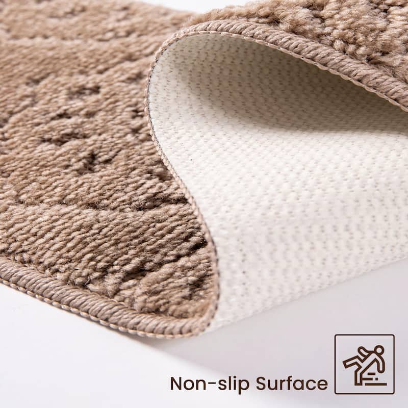 Carpet Stair Treads for Wooden Steps - Indoor Staircase Step Treads with Thick Carpet & Pattern Design