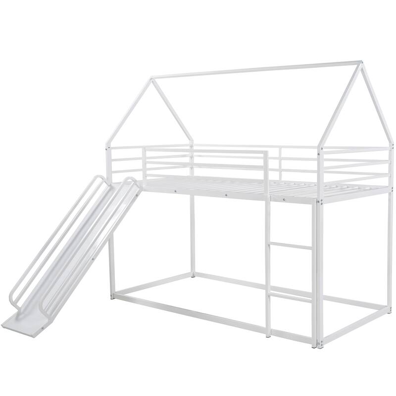 House Bunk Bed with Built-in Ladder
