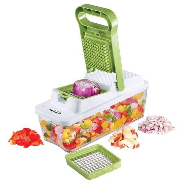 Brentwood Food Chopper and Vegetable Dicer with 6.75-Cup Storage Container - (Green)