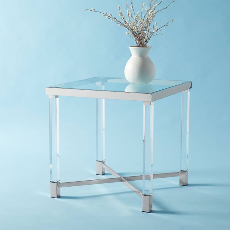 SAFAVIEH Couture Antina Acrylic End Table - 23.6" W x 23.6" L x 23.6" H - 24Wx24Dx24H