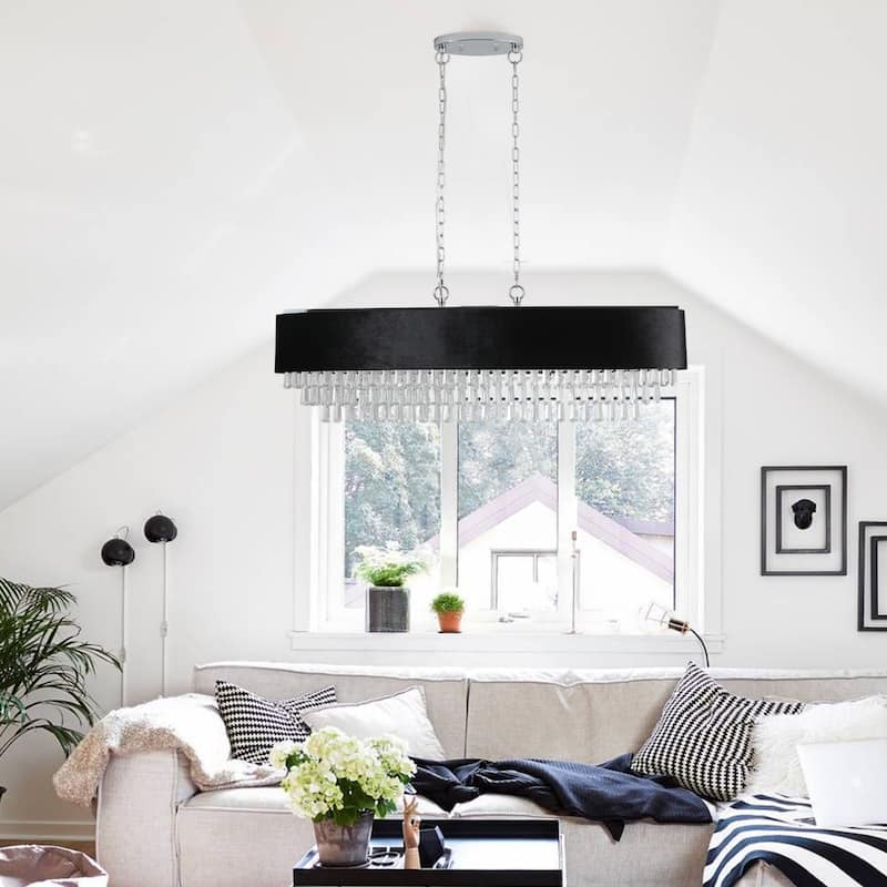 Modern 8-Light Crystal Chandelier for Dining Room